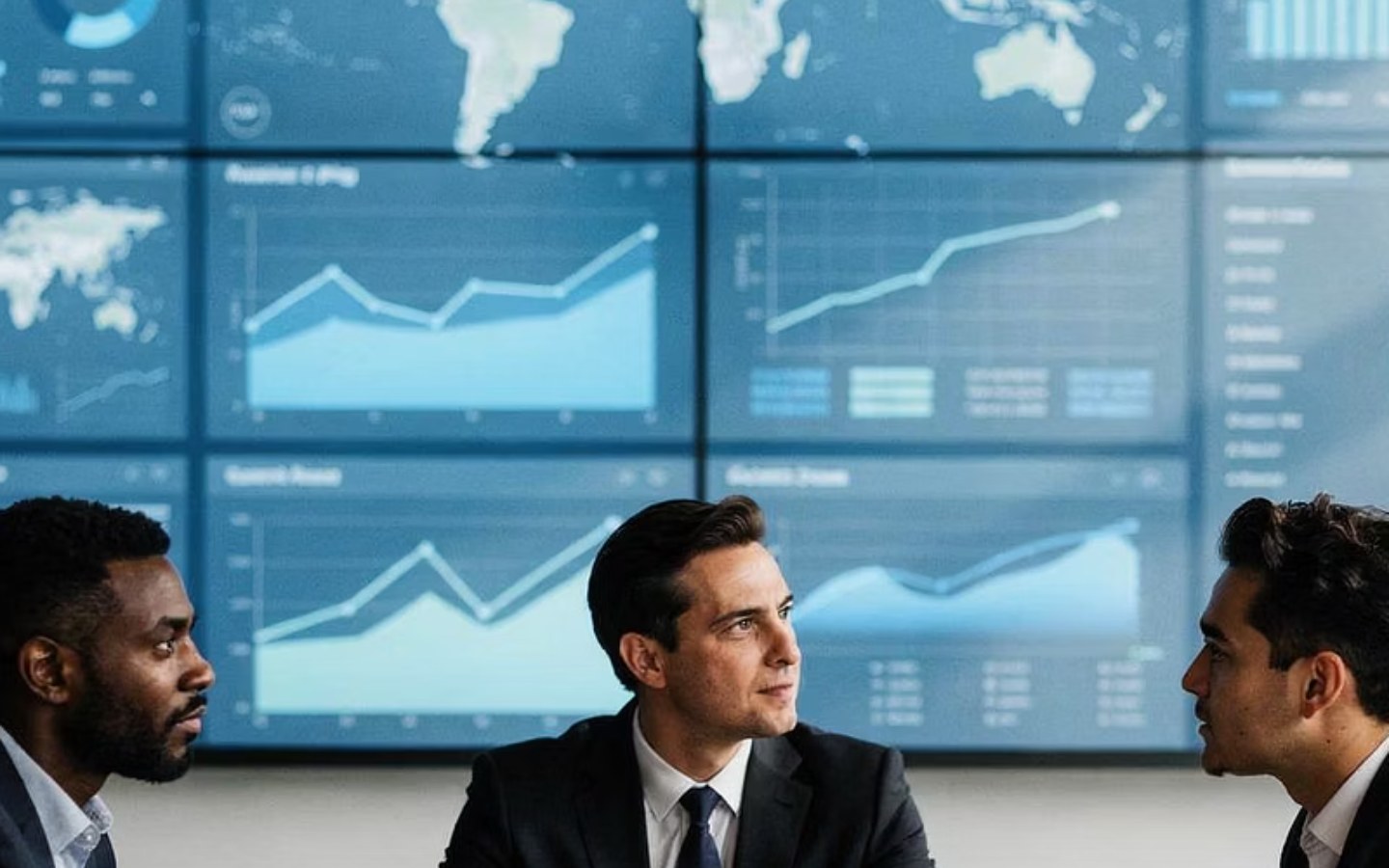 Executives reviewing data for site selection consulting decisions