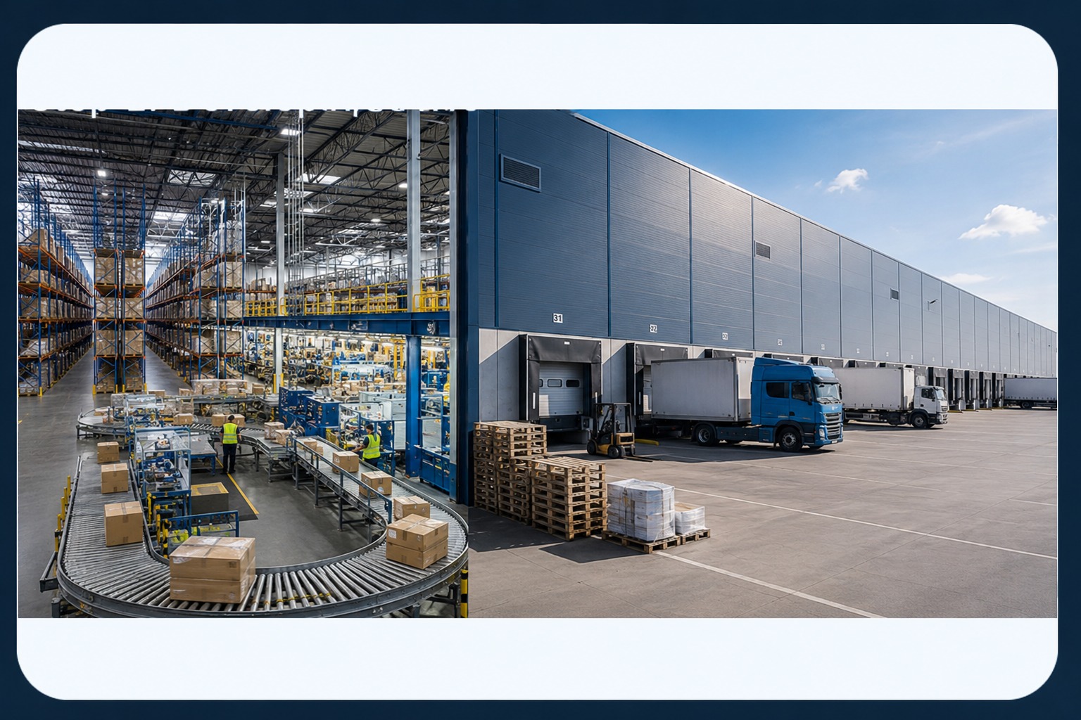 Warehouse, distribution, and manufacturing operations representing supply chain and cost structure analysis