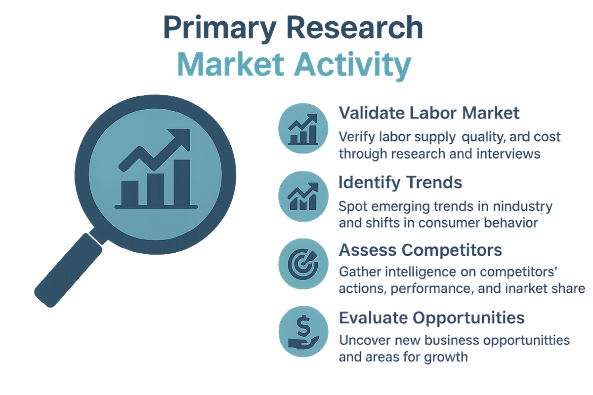 Primary research market activity validation graphic