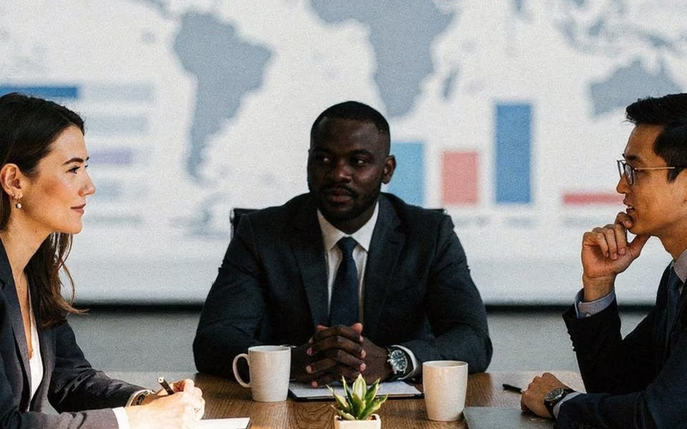 Consultants reviewing validation findings with a client